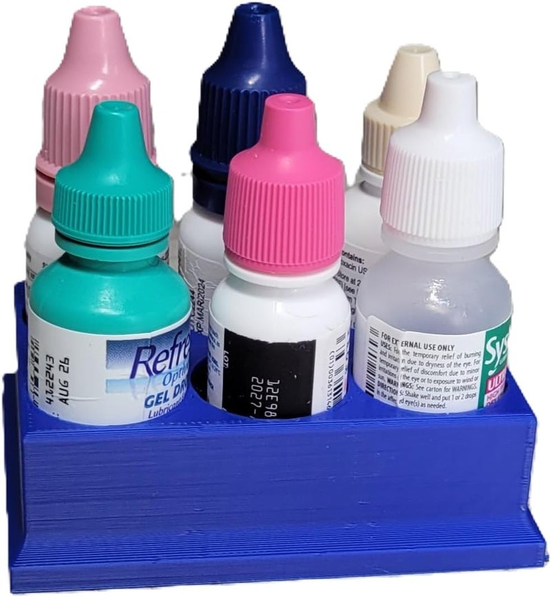 Znet3D Eye Drop Bottles Organizer & Storage – 6-Slot Holder (Blue) - Image 2